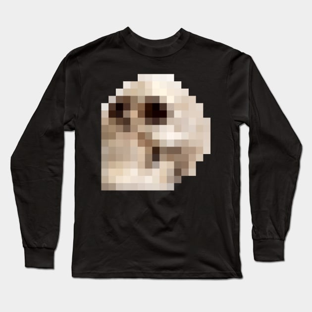 8bit Pixel Gothic Skull †††† Graphic Design Pattern Long Sleeve T-Shirt by DankFutura